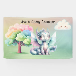 Cute Pastel Dragon Baby Shower Banner