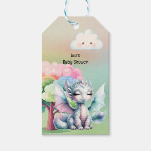 Cute Pastel Dragon Baby Shower Thank You Gift Tags