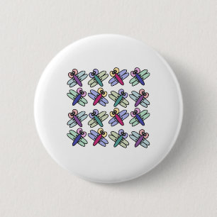 cute pastel dragonflies 6 cm round badge