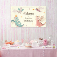 Cute Pastel Dragons Kids Birthday Party