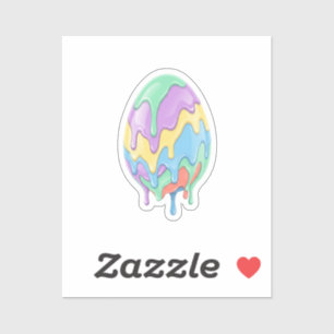 Cute Pastel Drip Art Easter Egg Modern