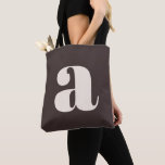 Cute Pastel Earthy Brown Monogram Retro Lettering Tote Bag<br><div class="desc">This stylish tote bag features your monogram in retro lettering on a warm earthy brown background. Great gift idea!</div>