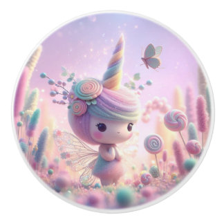 Cute Pastel Fairy  Ceramic Knob