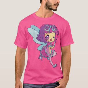 Cute Pastel Fairy Chibi Anime Teen Girl Wink T-Shirt