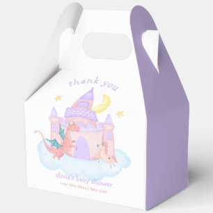 Cute Pastel Fairytale Dragon Unicorn Baby Shower  Favour Box