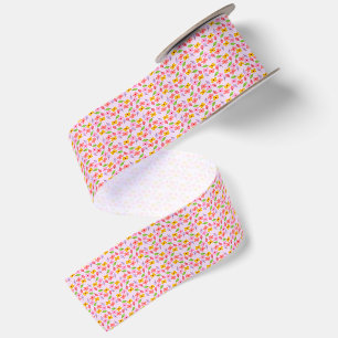 Cute Pastel Floral Pattern Soft Pink Girly Satin Ribbon