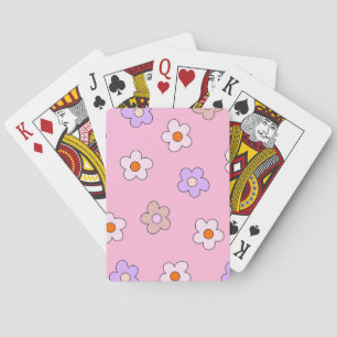 Cute Pastel Flower Pattern Playing Cards