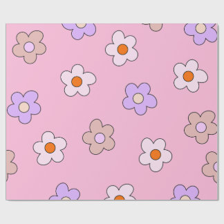 Cute Pastel Flower Wrapping Paper – Pink Floral 