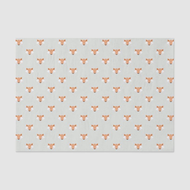 Cute Pastel Fox Faces Pattern Tissue Paper (Front)