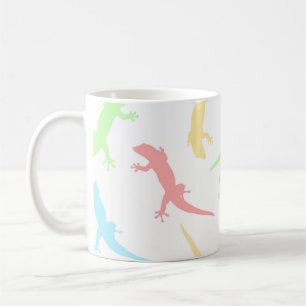 Cute Pastel Gecko Lizard Seamless Pattern Coffee Mug
