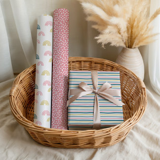 Cute Pastel Gender Neutral Baby Shower Pattern  Wrapping Paper Sheet