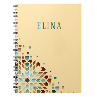Cute Pastel Geometric Shapes Personalized Name Notebook