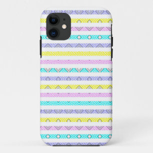 Cute pastel geometric stripes iPhone 11 case