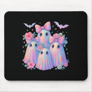Cute Pastel Ghost Boo Crew Floral Matching Hallowe Mouse Mat