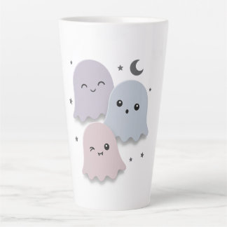 Cute Pastel Ghost Friends Halloween Latte Mug