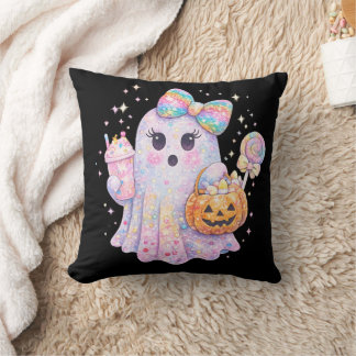 Cute Pastel Ghost Halloween Pillow