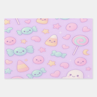 Cute Pastel Ghost Halloween, Wrapping Paper Sheet