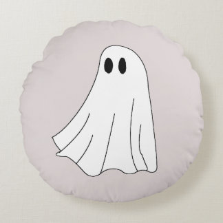 Cute Pastel Ghost Pattern Round Cushion