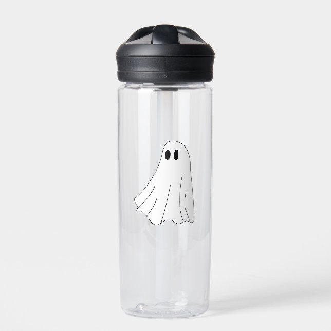 Cute Pastel Ghost Pattern Water Bottle (Front)