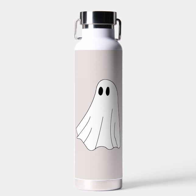 Cute Pastel Ghost Pattern Water Bottle (Front)