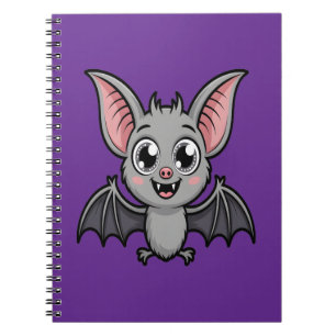 Cute Pastel Goth Bat Kawaii Cartoon Notebook