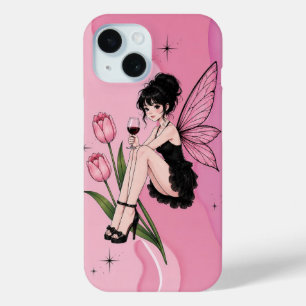 Cute Pastel Goth Fairy and Tulips Phone Case
