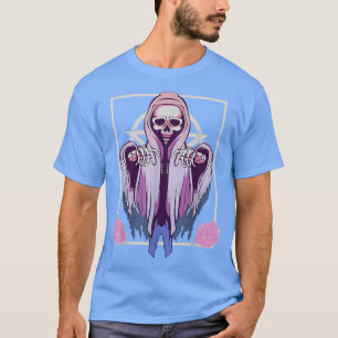 Cute Pastel Goth Ghost Tarot Card Skeleton Witchy  T-Shirt