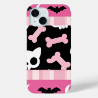 Cute Pastel Goth Halloween Cat & Bat