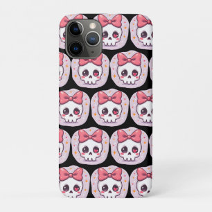 Cute Pastel Goth Skull with Bow iPhone 11 Pro Case