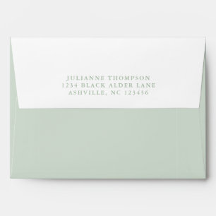 Cute Pastel Green Gingham Check Return Address Envelope