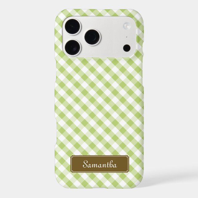 Cute Pastel Green Gingham Pattern (Back)