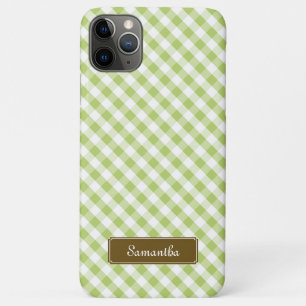 Cute Pastel Green Gingham Pattern iPhone 11 Pro Max Case