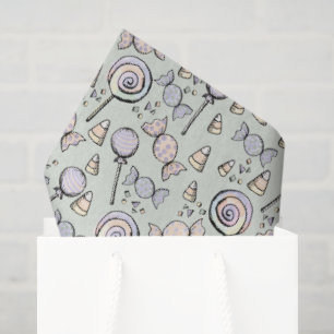 Cute Pastel Green Halloween Candy Baby Tissue Paper