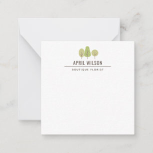 CUTE  PASTEL GREEN TREE TRIO LANDSCAPING SERVICE CARD