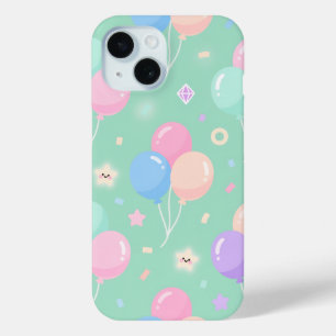 Cute pastel green with balloons Case-Mate iPhone 15 Case