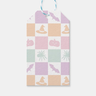 Cute Pastel Halloween Graphics & Chequerboard Gift Tags