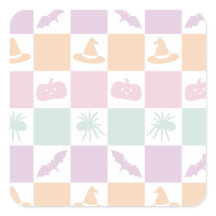 Cute Pastel Halloween Graphics & Chequerboard