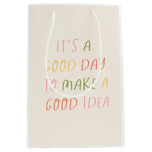 Cute Pastel Hand Lettering Motivational Quote Art Medium Gift Bag