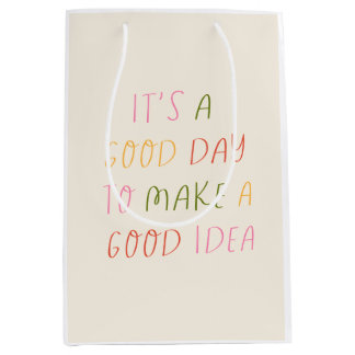 Cute Pastel Hand Lettering Motivational Quote Art Medium Gift Bag