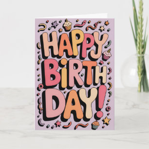 Cute Pastel Happy Birthday Card