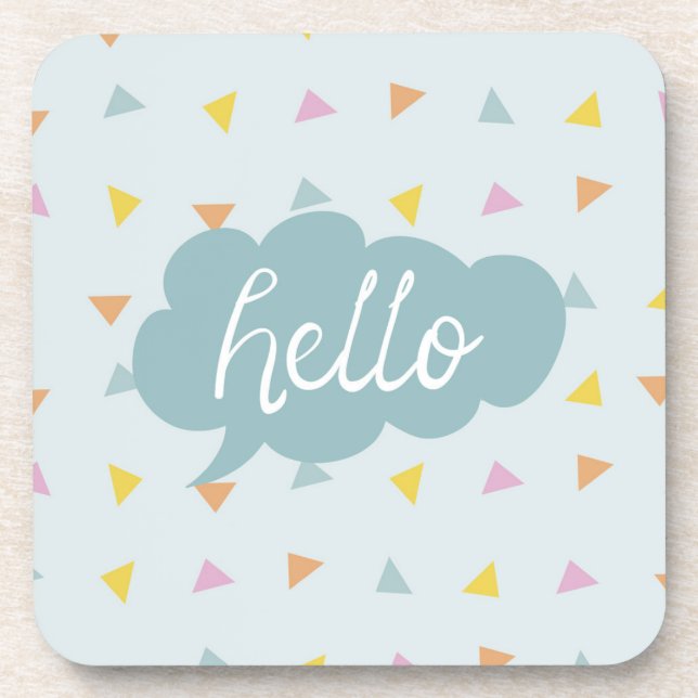 Cute Pastel Hello Coaster (Front)