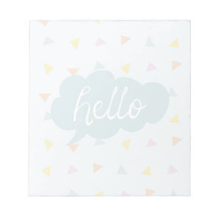 Cute Pastel Hello Notepad