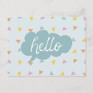 Cute Pastel Hello Postcard