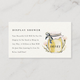 Cute Pastel  Honey Jar Display Shower Baby Shower Enclosure Card