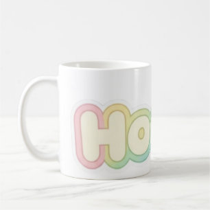 Cute Pastel HOOOO Text design  Coffee Mug