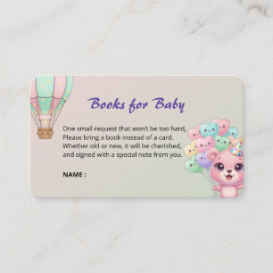 "Cute Pastel Hot Air Balloon Books for Baby Card" Enclosure Card