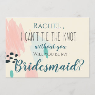 Cute Pastel I can't Tie The Knot Without You Invitation