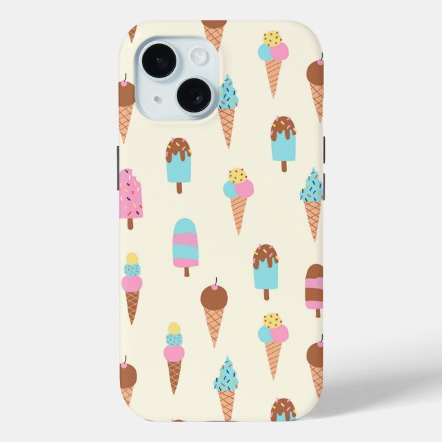Cute Pastel Ice Cream Sweets Pattern Case-Mate iPhone Case (Back)