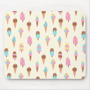 Cute Pastel Ice Cream Sweets Pattern Mouse Mat