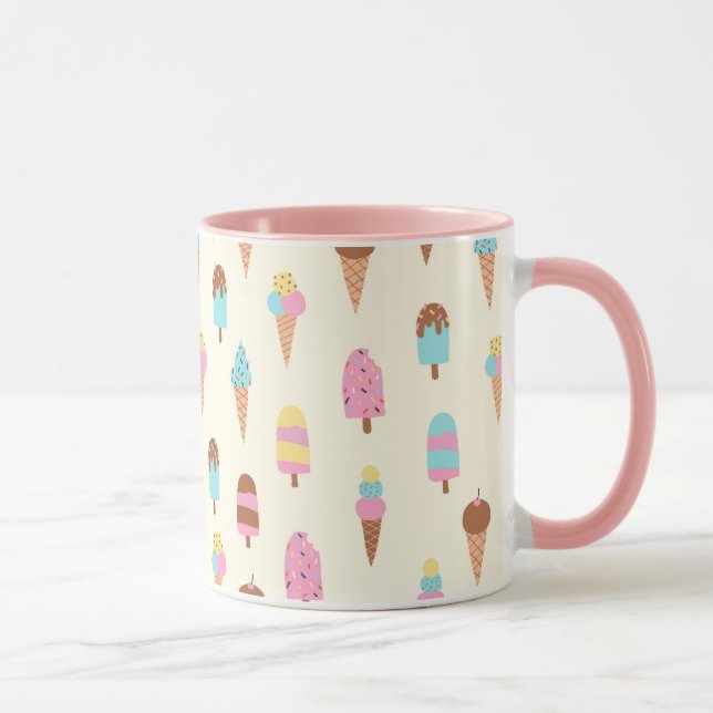 Cute Pastel Ice Cream Sweets Pattern Mug (Right)